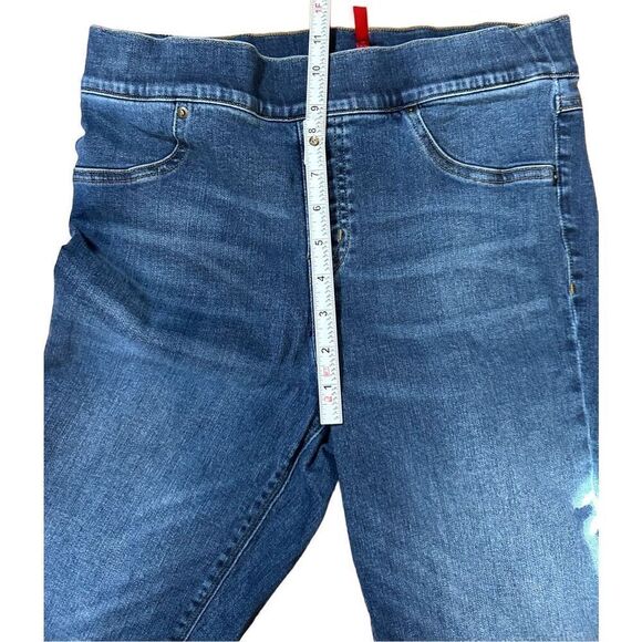 Spanx Distressed Ankle Skinny Jeans Medium Wash Sz L - Picture 7 of 11
